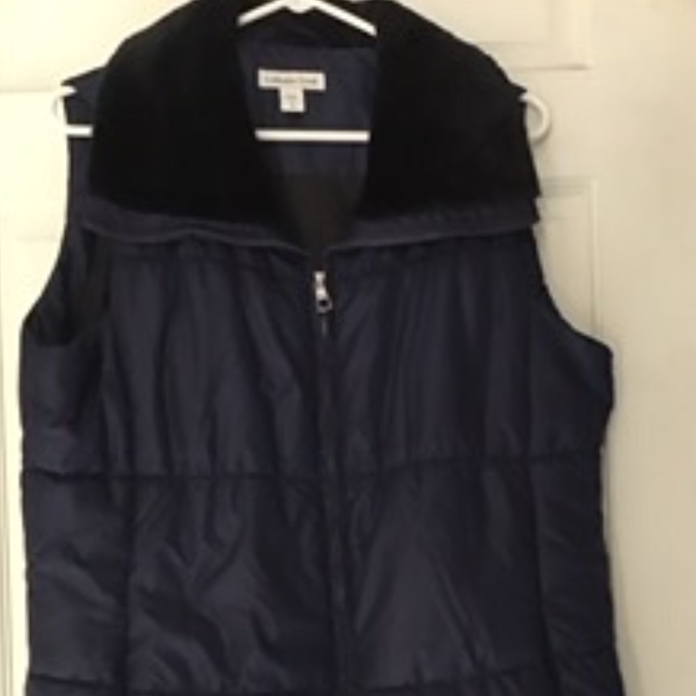 Coldwater Creek Women's Navy Vest,Jacket, Sz L, EUC
